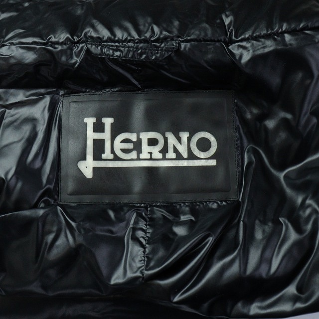 ヘルノ HERNO ダウンコート ハイネック 38 M 黒ポリエステル100％中綿