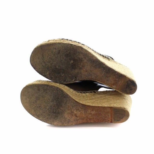 celine(セリーヌ)のセリーヌ PARIS サンダル ウェッジソール レザー 24.5cm カーキ レディースの靴/シューズ(サンダル)の商品写真