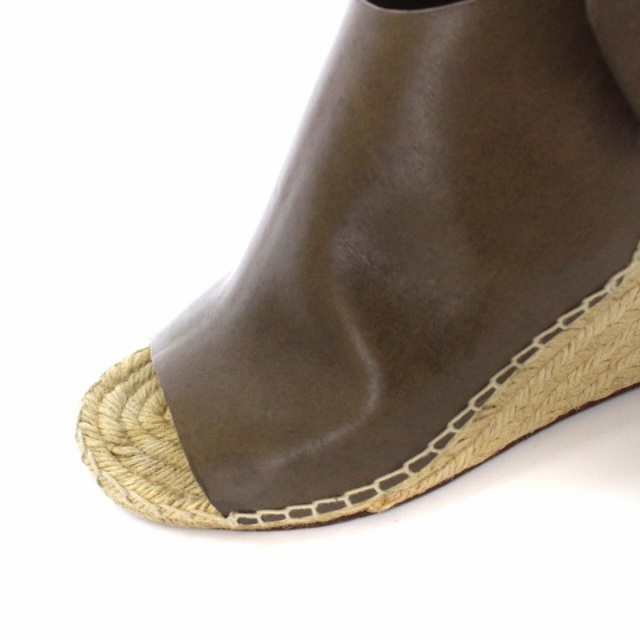 celine(セリーヌ)のセリーヌ PARIS サンダル ウェッジソール レザー 24.5cm カーキ レディースの靴/シューズ(サンダル)の商品写真