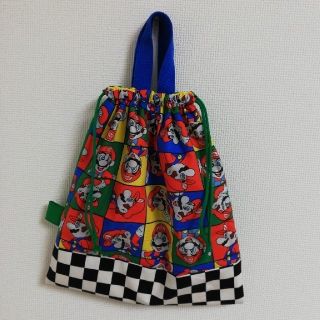 スーパーマリオ　ハンドメイド　巾着袋(レッスンバッグ)