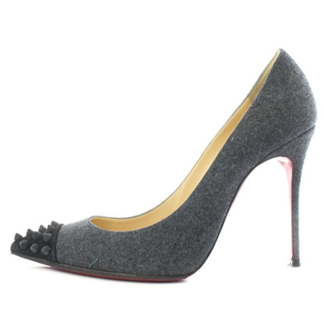 Christian Louboutin(クリスチャンルブタン)のクリスチャンルブタンパンプス ピンヒール 38 25cm グレー レディースの靴/シューズ(ハイヒール/パンプス)の商品写真