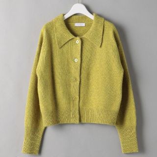 ビューティアンドユースユナイテッドアローズ(BEAUTY&YOUTH UNITED ARROWS)のBEAUTY&YOUTH　襟付きニットカーディガン　YELLOW　FREE(カーディガン)