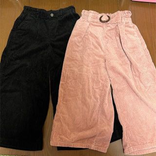 ユニクロ(UNIQLO)のUNIQLO&GU コーデュロイワイドクロップドパンツ2枚セット130cm(パンツ/スパッツ)