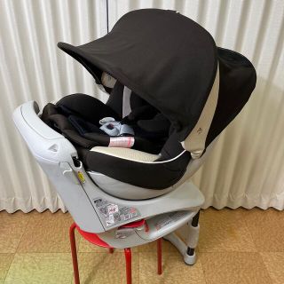 クリーニング済☆　新生児OK　カーメイト　エールべべ　クルットNT　ブラウンオレ(自動車用チャイルドシート本体)