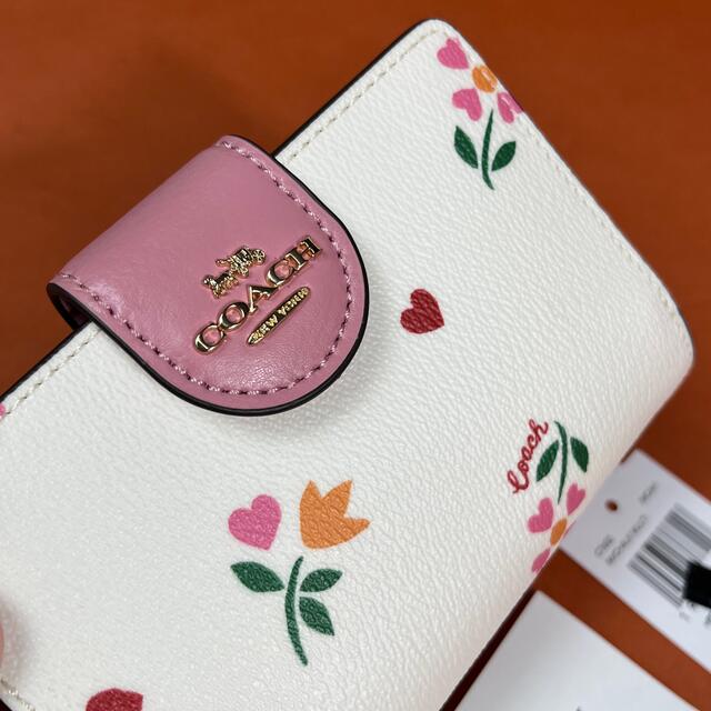 COACH ミディアム ウォレット ハート ペタル プリント 財布 花柄 新品