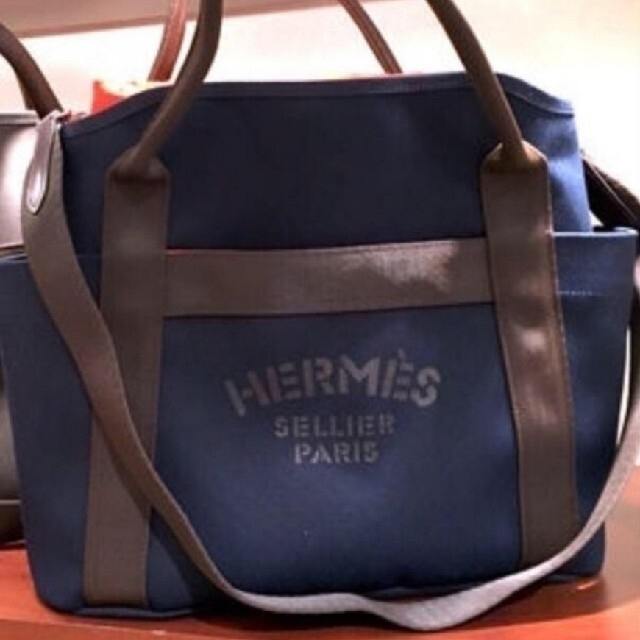 Hermes - HERMES/トートバッグ/ネイビー