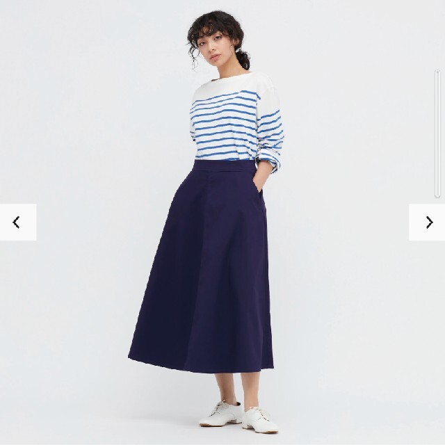 UNIQLO(ユニクロ)のタイムセール！！！ユニクロ　コットンブレンドサーキュラースカート レディースのスカート(ひざ丈スカート)の商品写真