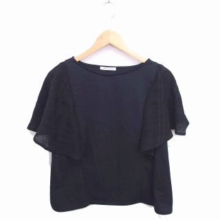 ナチュラルビューティーベーシック(NATURAL BEAUTY BASIC)のナチュラルビューティーベーシック カットソー Tシャツ 袖透け感 半袖 M 黒(カットソー(半袖/袖なし))