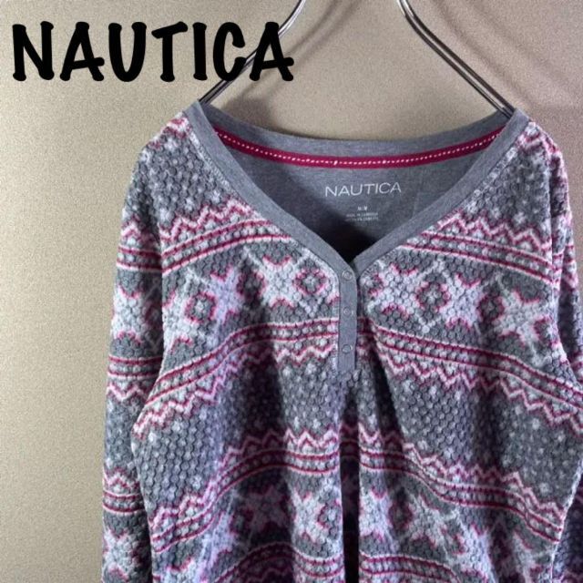 NAUTICA(ノーティカ)の【VINTAGE】NAUTICA アメリカ直輸入❗️ボア素材 レトロ 古着女子 レディースのトップス(カットソー(長袖/七分))の商品写真