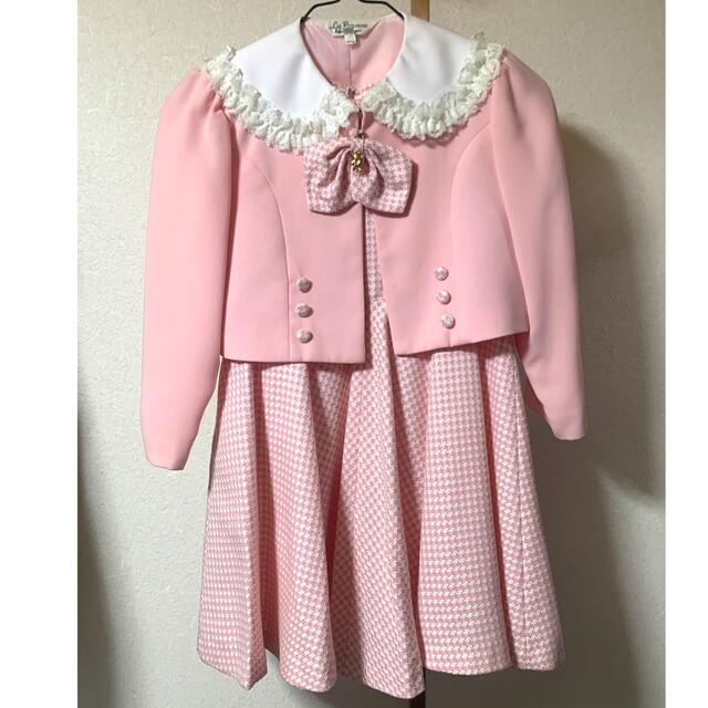 子ども服　フォーマルセット　ピンク 120センチ キッズ/ベビー/マタニティのキッズ服女の子用(90cm~)(ドレス/フォーマル)の商品写真