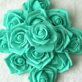 造花　薔薇　ティファニーブルー　青緑　エメラルドグリーン　10個(その他)