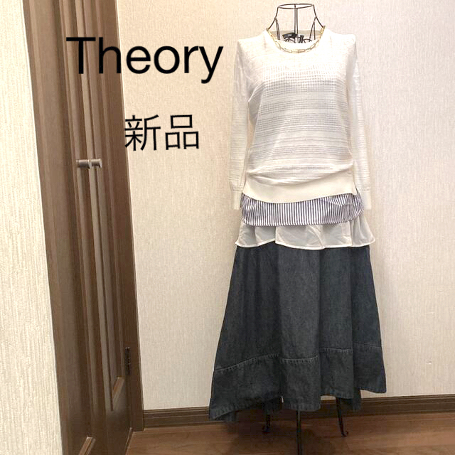 完売しました　Theoryセオリー　新品　春オフホワイトニット