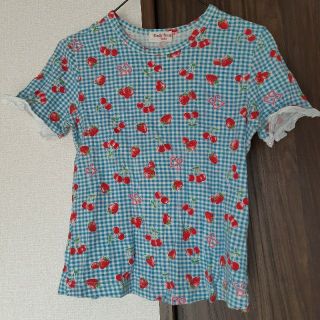 エミリーテンプルキュート(Emily Temple cute)のEmily Temple Cute　いちご　チェリー　刺繍フリル　カットソー(Tシャツ(半袖/袖なし))