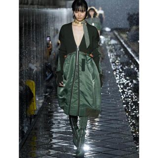 sacai サカイ 2022ss ナイロン ツイル ミックス ドレス