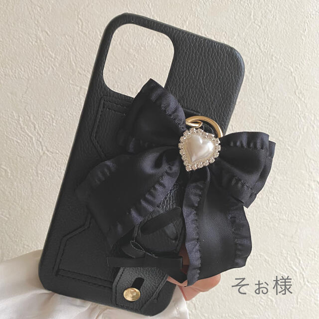 そぉ様 フリル×編み上げリボンiPhoneケース スマホ/家電/カメラのスマホアクセサリー(iPhoneケース)の商品写真