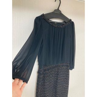 ANAYI - 【美品】ANAYI ♡ツイード切替えワンピース 38の通販 by