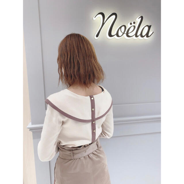 Noela(ノエラ)の【2wayで可愛い♡】Noela 配色カラーニット　ノエラ　襟　オフホワイト レディースのトップス(ニット/セーター)の商品写真