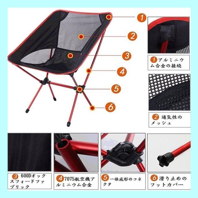 折りたたみ椅子 キャンプ 超軽量 アウトドア 収納バッグ付き 水色の通販 by Kirimomo's shop｜ラクマ