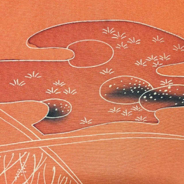 羽織り☆正絹 ベンガラ色 染め レディースの水着/浴衣(着物)の商品写真
