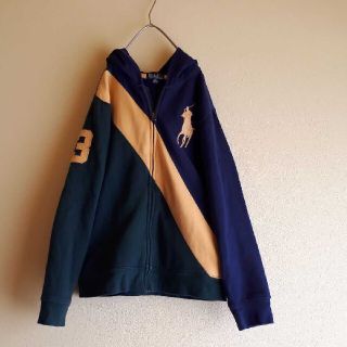 ポロラルフローレン(POLO RALPH LAUREN)のPolo Ralph Lauren 配色 ビックポニー 裏起毛 パーカー(ジャケット/上着)