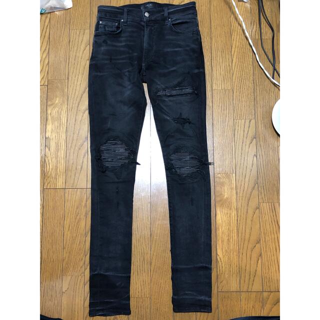 春夏新作 レザー MX1 アミリ AMIRI パッチ バイカー 蛇腹 パンツ