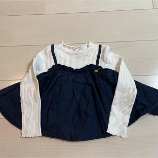 プティマイン(petit main)のプティマイン　Tシャツ　120 白　ネイビー(Tシャツ/カットソー)