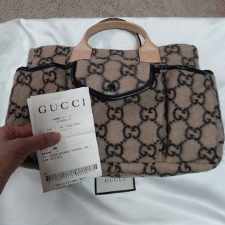 グッチ(Gucci)のGUCCI　チルドレン　ウールロゴトートバッグ　美品(トートバッグ)