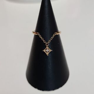 ジュエリーツツミ(JEWELRY TSUTSUMI)のK10 PG チェーン スクエア  ダイヤ リング(リング(指輪))