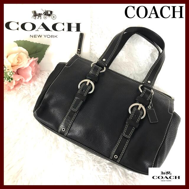 コーチ　coach レザー　ハードバッグ　ブラック　A4収納可