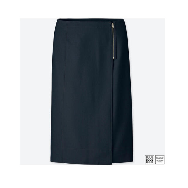 UNIQLO(ユニクロ)のUniqlo U ウールブレンドラップスカート　ネイビー レディースのスカート(ひざ丈スカート)の商品写真