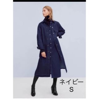 ユニクロ(UNIQLO)のユニクロユー  デニムシャツ　コート　Sサイズ　美品(ロングコート)