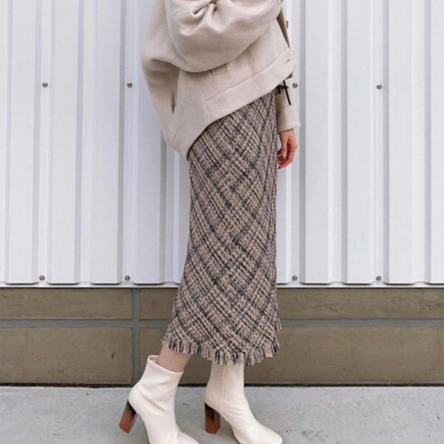 COCO DEAL(ココディール)のCOCODEAL ロービングツイードチェックバイアススカート レディースのスカート(ロングスカート)の商品写真