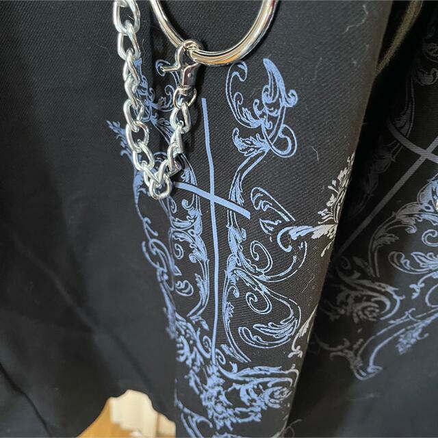SEX pot 新品　ダークストレッチコート　約半額　黒　L パンク  ファー レディースのジャケット/アウター(ロングコート)の商品写真