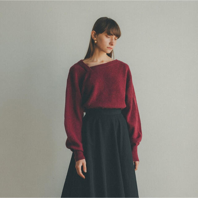 CLANE クラネ DEFORM BOAT NECK YAK KNIT TOPS