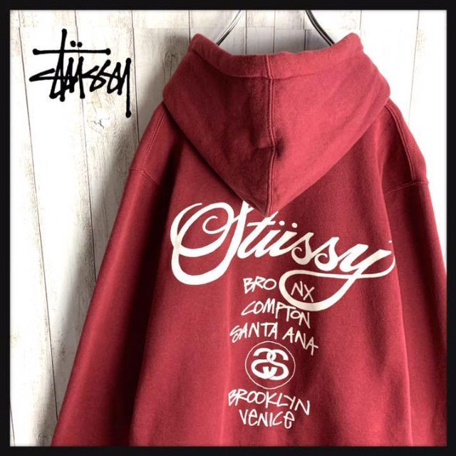 STUSSY - 【希少カラー】ステューシー☆バックプリント パーカー 即