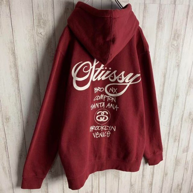 STUSSY - 【希少カラー】ステューシー☆バックプリント パーカー 即