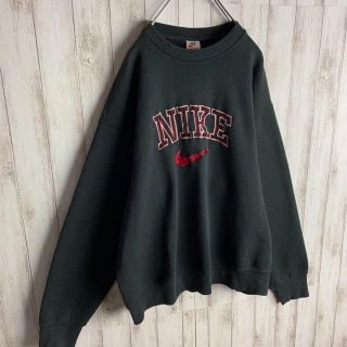 【希少デザイン】ナイキ　ステューシー　センター刺繍　リブボーダー　90s 白タグ