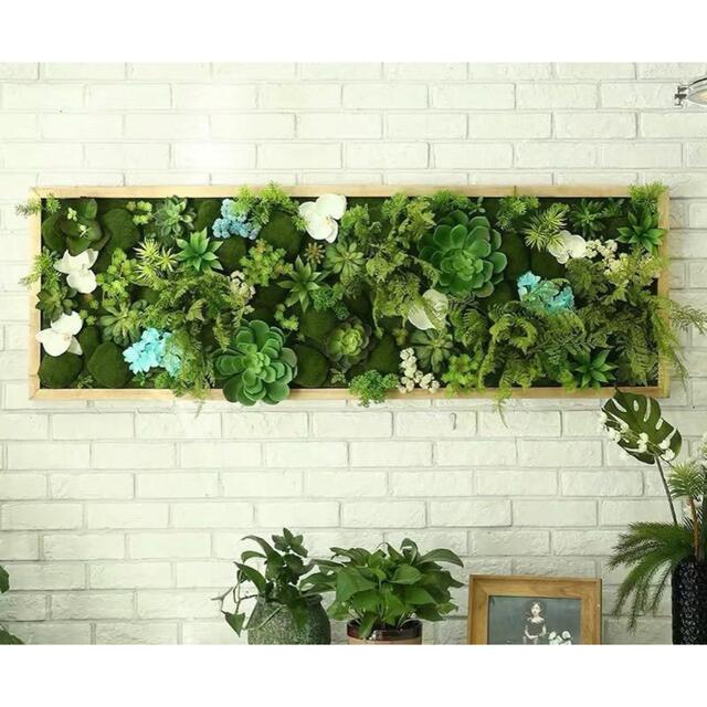大人気新品 人工観葉植物 壁掛けインテリア ディスプレイ 壁掛けミックスグリーン 壁掛け 置物