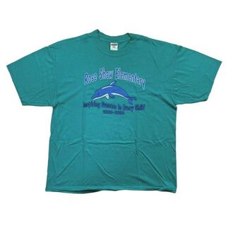 ギルタン(GILDAN)のプリント tシャツ イルカ グリーン エメラルド ビッグサイズ ビッグシルエット(Tシャツ/カットソー(半袖/袖なし))