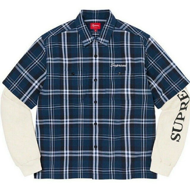 Supreme Thermal Work ShirtＳバーバリー他ステッカー付き