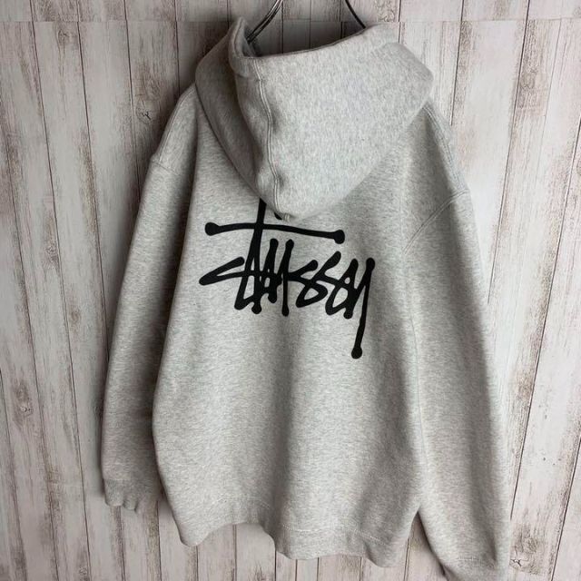 人気デザイン】STUSSY サイケデリック バックプリント パーカー M