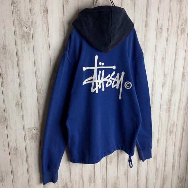 格安人気SALE】 STUSSY ステューシー☆バックプリント パーカー 入手困難 バイカラー 人気の通販 by 古着屋chay's  shop｜ステューシーならラクマ