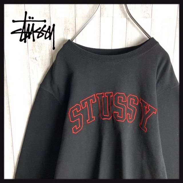 ステューシーstussy USA製トレーナーセンター刺繍　スウェット