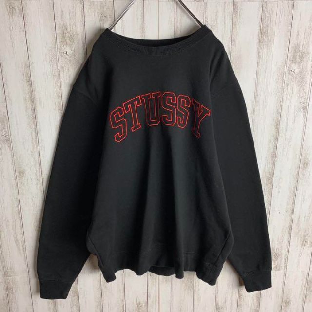 ステューシーstussy USA製トレーナーセンター刺繍　スウェット