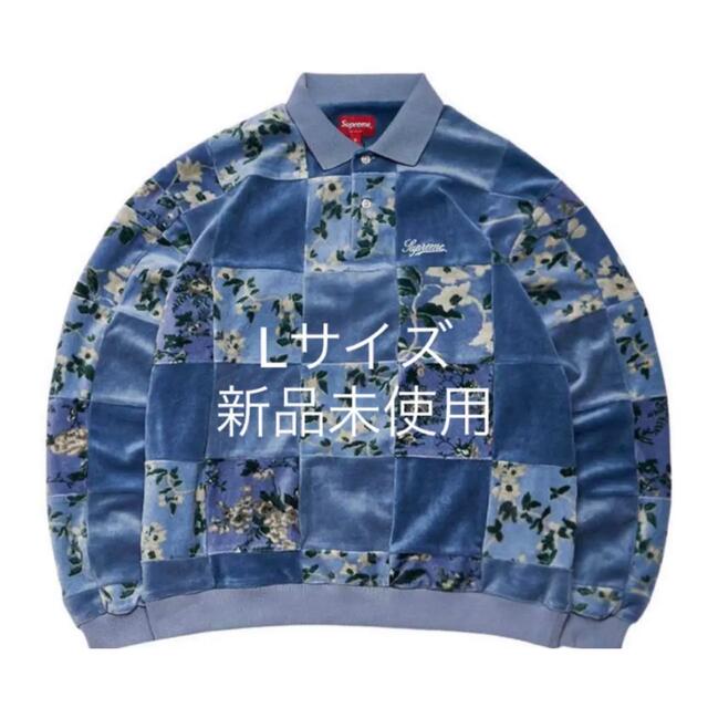 supremeSupreme Floral Patchwork Velour L/S PoLo