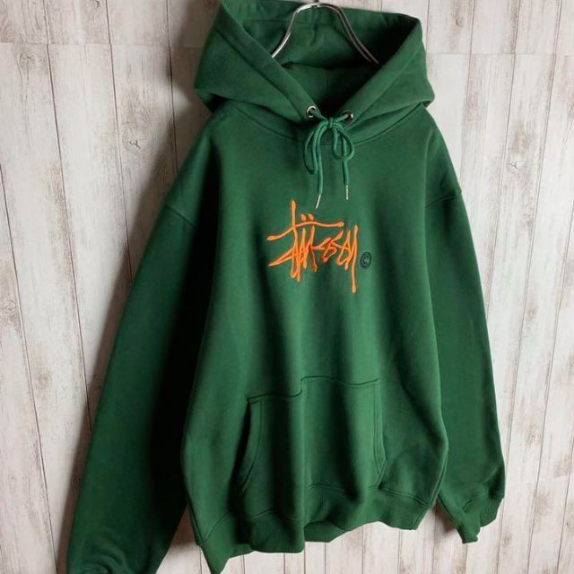 【超希少カラー】STUSSY  入手困難　即完売品　センター刺繍ロゴパーカーXL