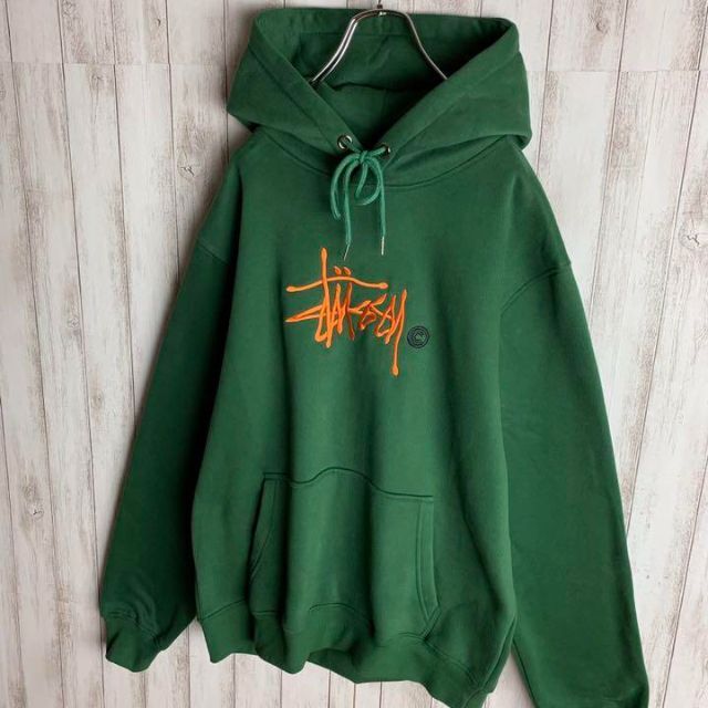 【超希少カラー】STUSSY  入手困難　即完売品　センター刺繍ロゴパーカーXL