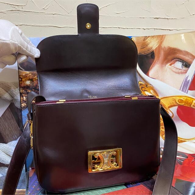 激レア 良品 VINTAGE OLD CELINE ショルダーバッグ 千鳥格子柄