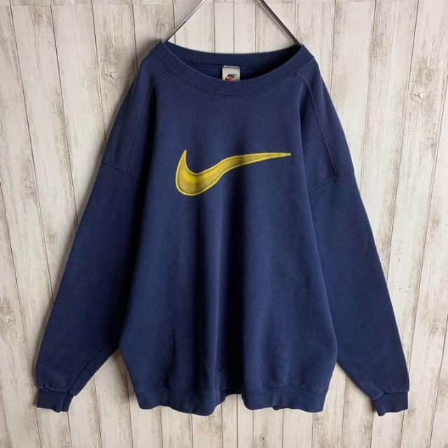 【希少デザイン】ナイキ☆ビッグロゴ スウェット 白タグ 90s 入手困難 レア