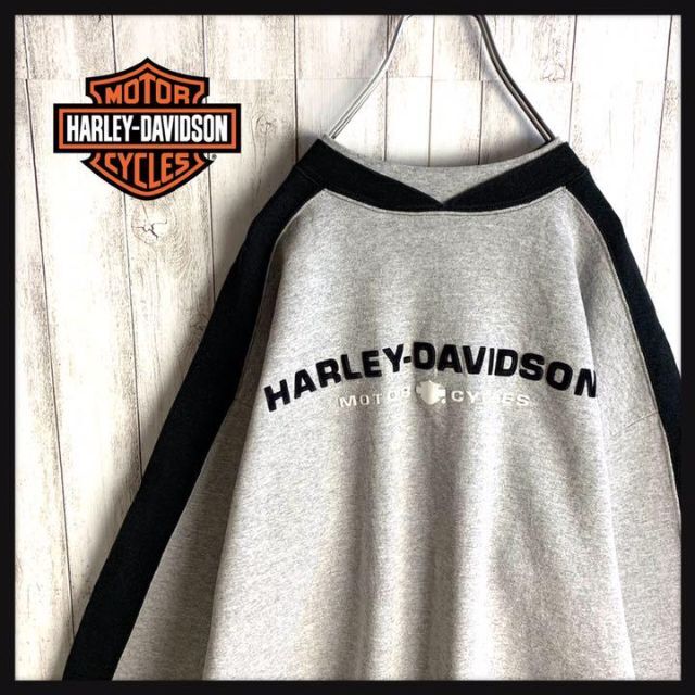おすすめネット Harley Davidson - 【希少デザイン】ハーレーダビッドソン☆センターロゴ　スウェット　入手困難　人気 スウェット